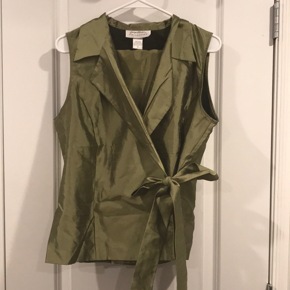 Giorgio Fiorlini Olive Sleeveless Wrap Top Suit 16
